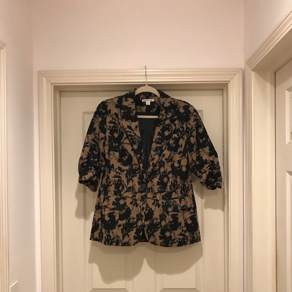 Coldwater Creek 1/2 Sleeve Floral Print Blazer ~ S